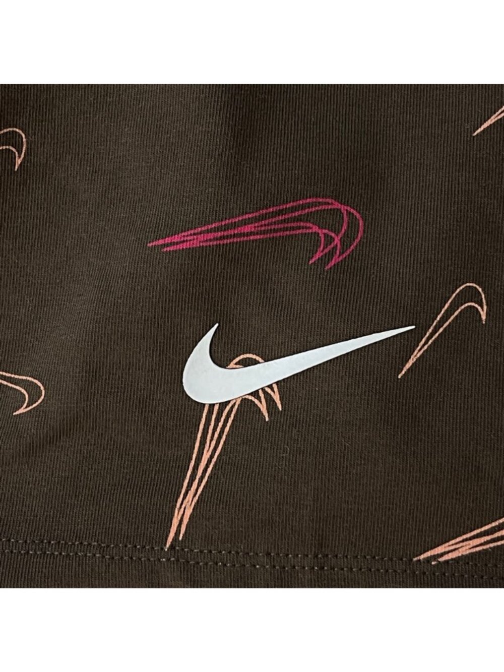 Nike Women's Biker Shorts Brown Size XXL Logo Stretch 11" Athletic - Picture 5 of 5